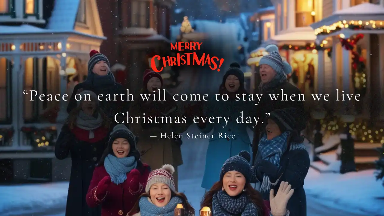 Christmas wallpaper 2026 - carolers in the snow HD background