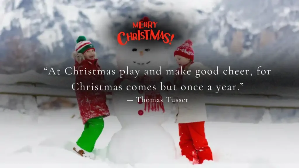 Children Playing in the Snow - Christmas Pictures with Quotes