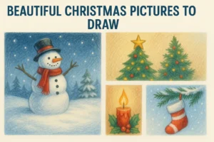 Beautiful Christmas pictures to draw