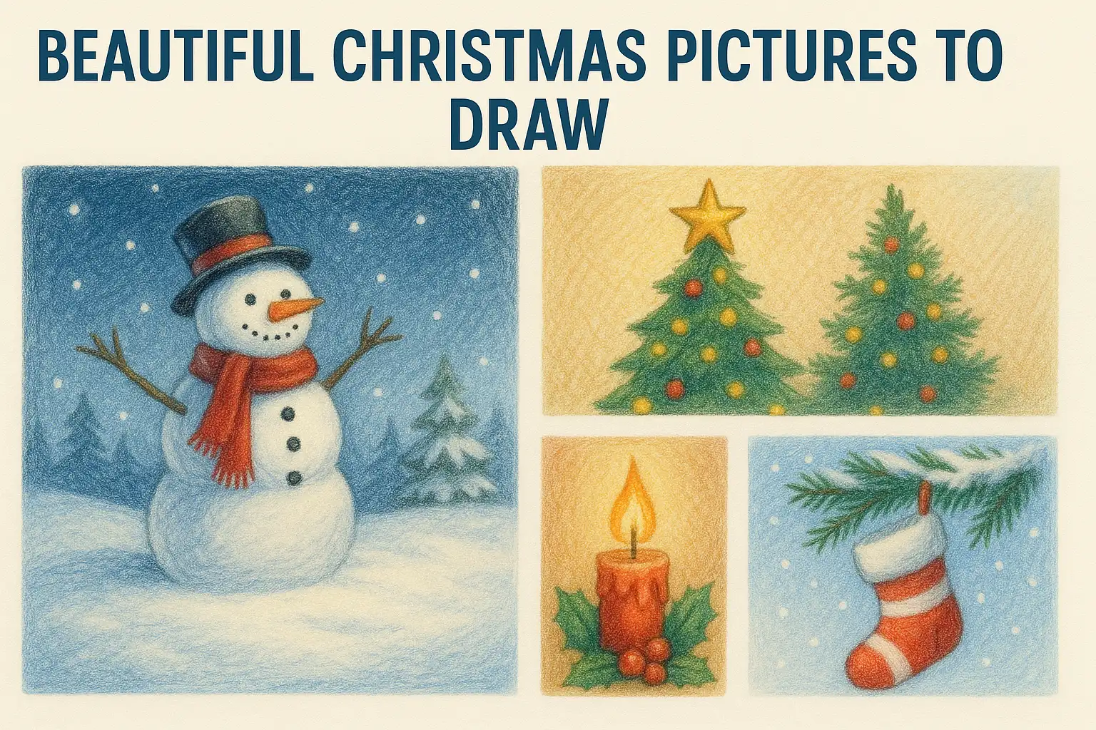 Beautiful Christmas pictures to draw